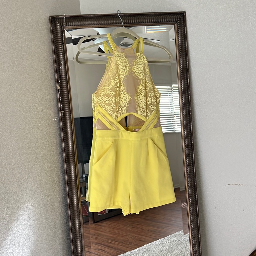 Open back short romper